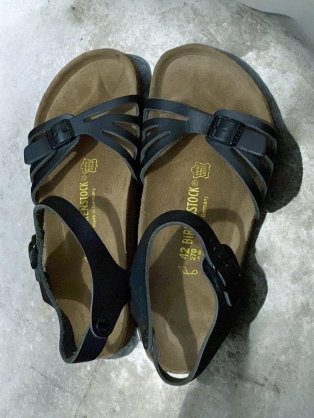 NWOT Birkenstock Soft Footbed Black Bali Sandals Size 41